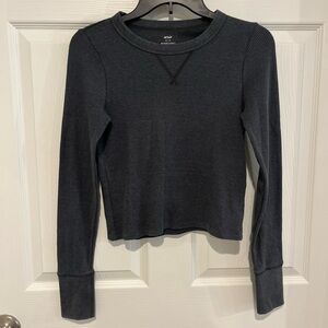 Aerie charcoal black long sleeve tee size small